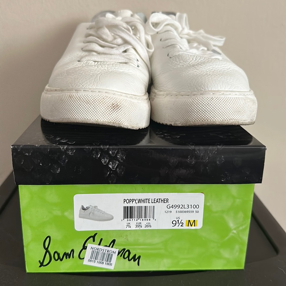 Sam Edelman White Leather Sneakers